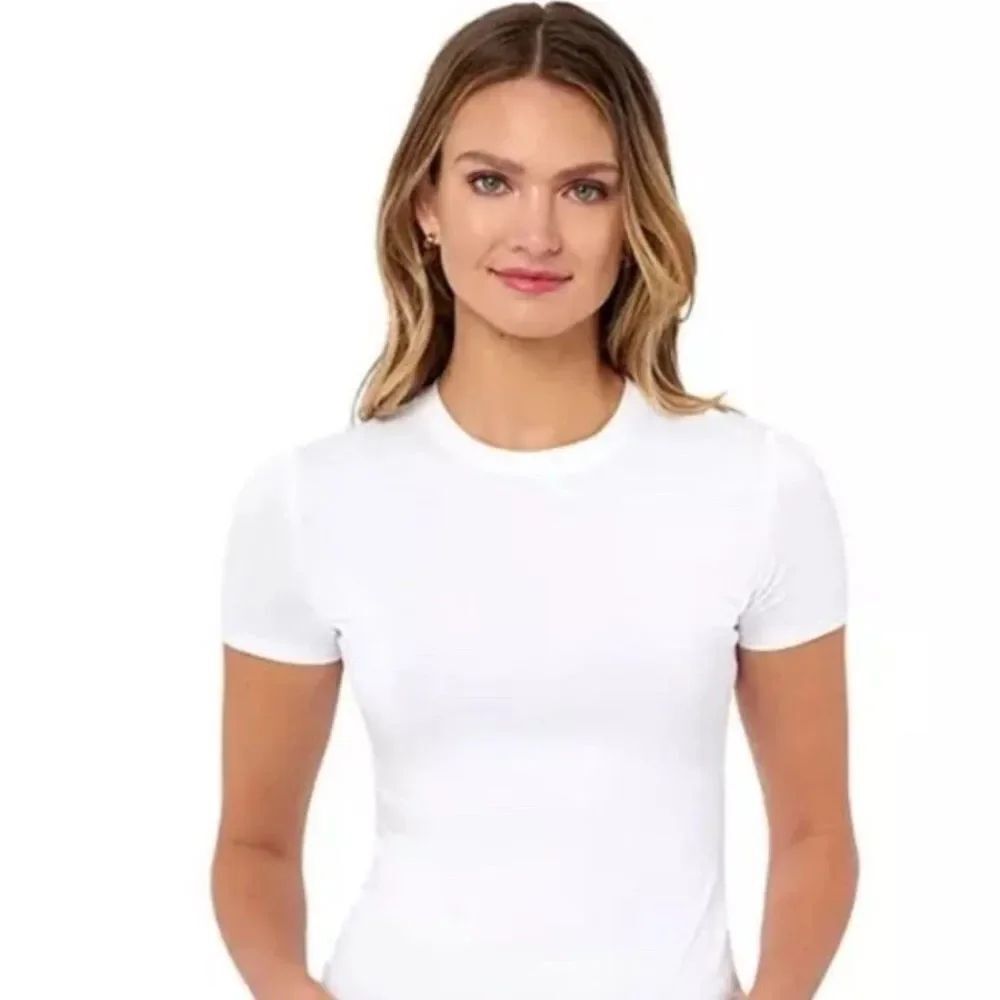Edited by Remi Bader Women's Soft Stretch Baby Tee Sz Small White NWT